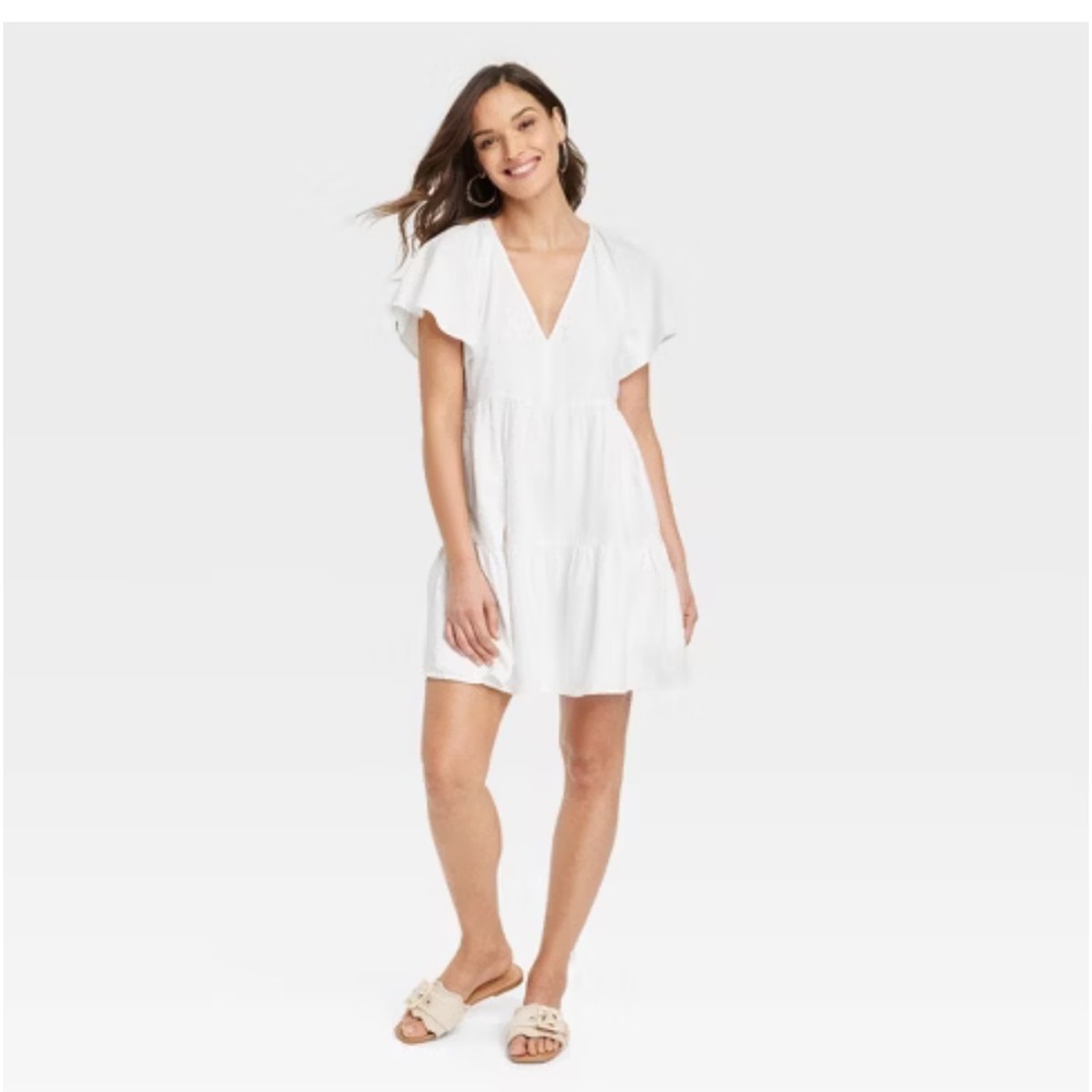 Women's Flutter Short Sleeve Mini Skater Dress - Universal Thread size XL